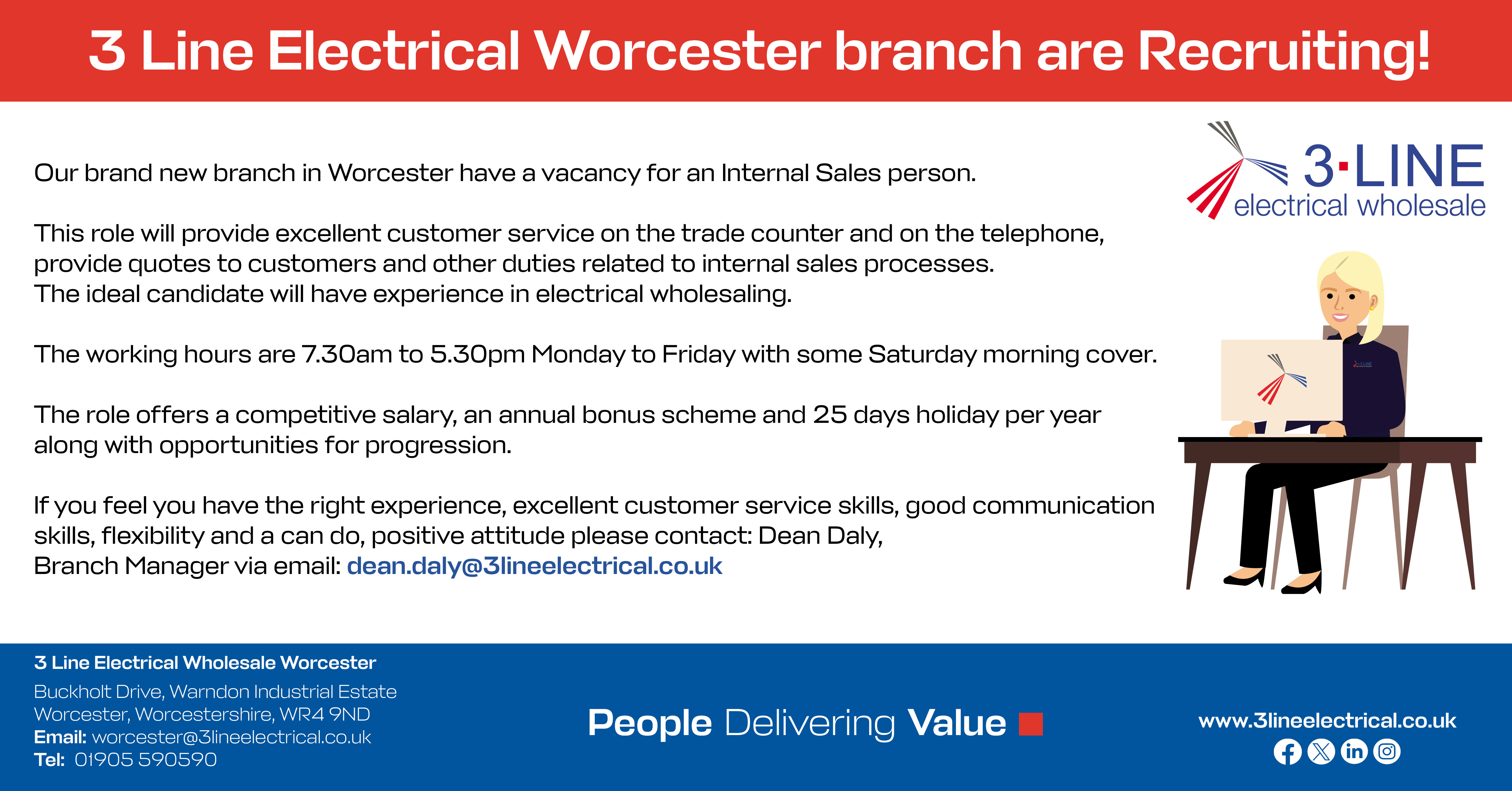 Apply for jobs at 3Line Electrical Wholesale